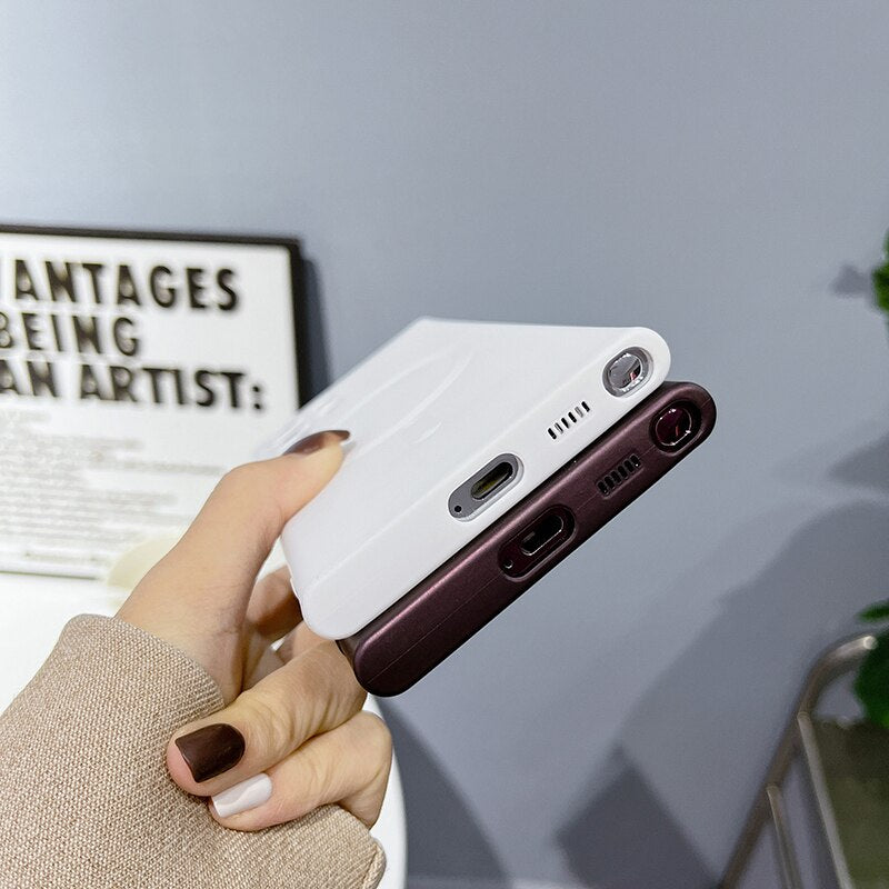 Silikonowe etui na telefon z magnetycznym pierścieniem do bezprzewodowego ładowania Samsung Galaxy, pełna ochrona | Sansoti