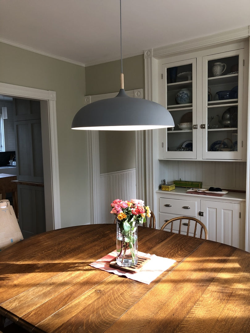Hängelampe Pastell Aluminium Holz Retro Kuppel Kugel E27 Kinderzimmer Wohnzimmer | Restfield