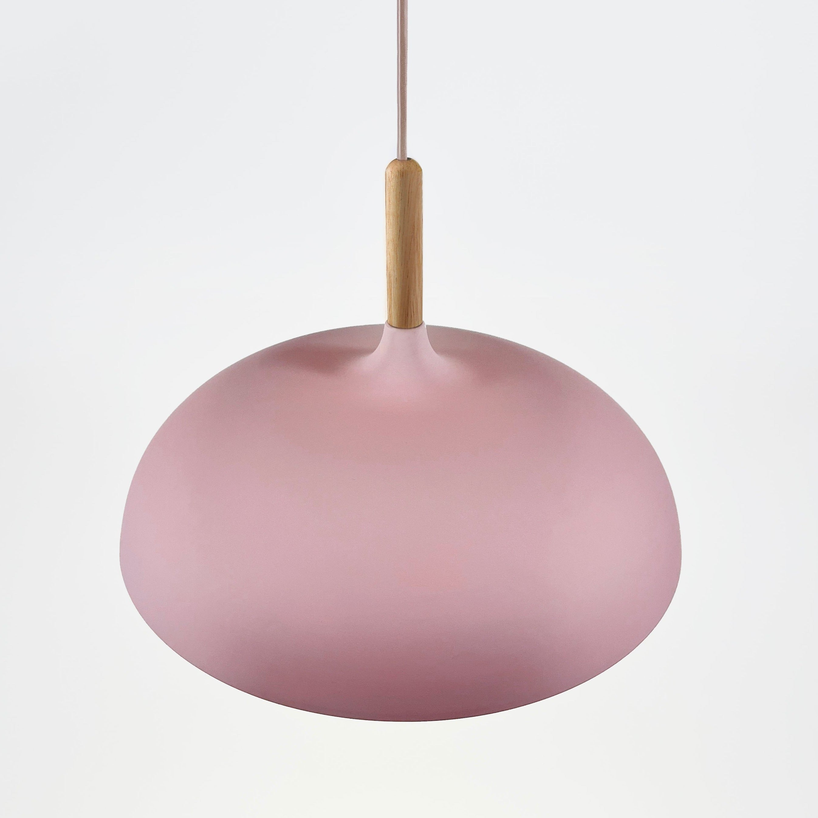 Hängelampe Pastell Aluminium Holz Retro Kuppel Kugel E27 Kinderzimmer Wohnzimmer | Restfield