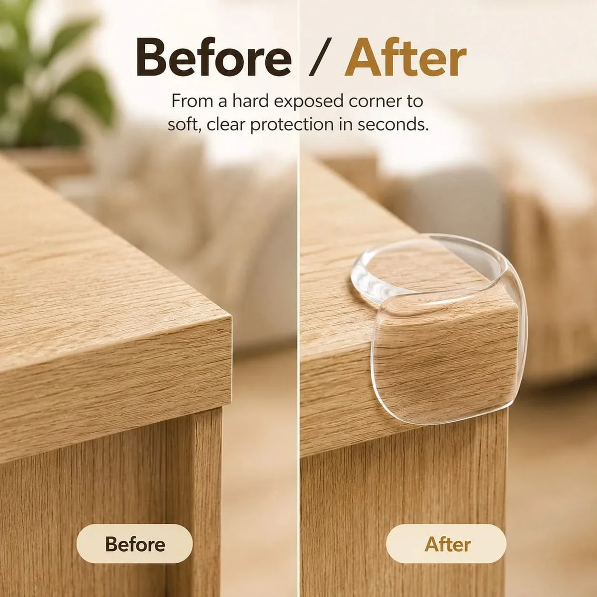 Protège-coins transparents pour meubles – Coins sûrs à la maison – Protection adaptée aux enfants et aux bébés | Sansoti