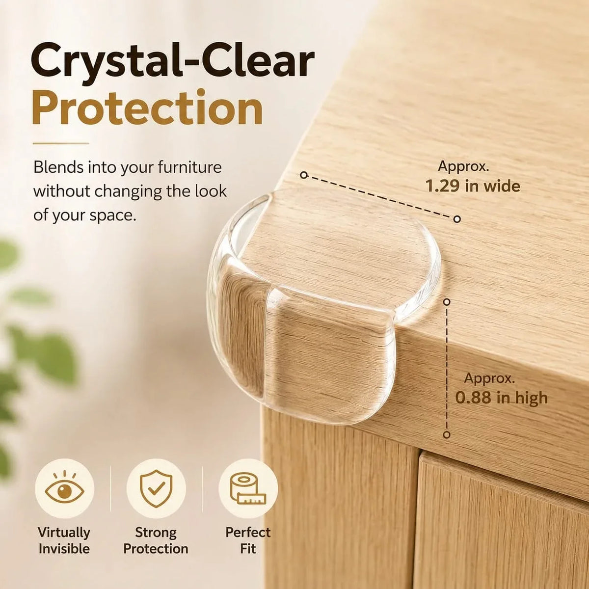 Protège-coins transparents pour meubles – Coins sûrs à la maison – Protection adaptée aux enfants et aux bébés | Sansoti