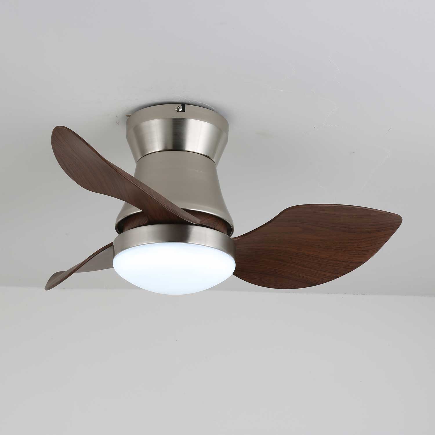 Moderne Plafondventilator met Verlichting – Hout & Metaal ø60×30cm | Sansoti