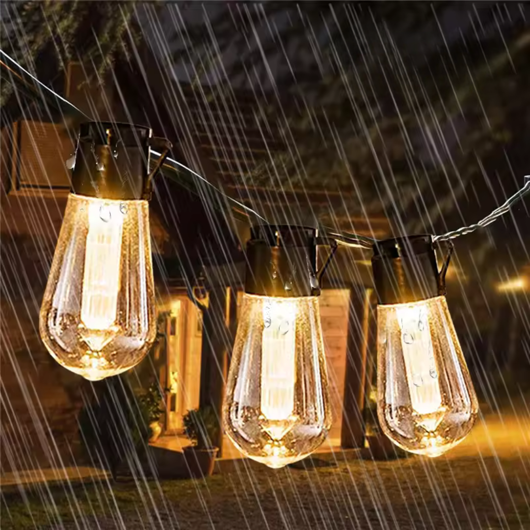 Solar-Powered Vintage Edison LED String Lights, 10 Meters, Waterproof IP65, Ambient Lighting for Garden, Patio, and Camping | Sansoti