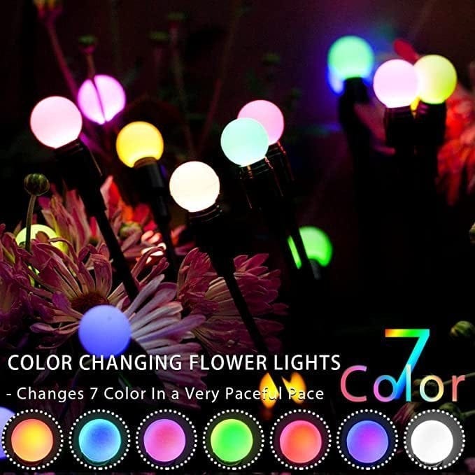 Solar Garden Lights Moving Light with Flexible Wires Waterproof 6 LED Solar Garden Lighting Outdoor Lamp | Sansoti