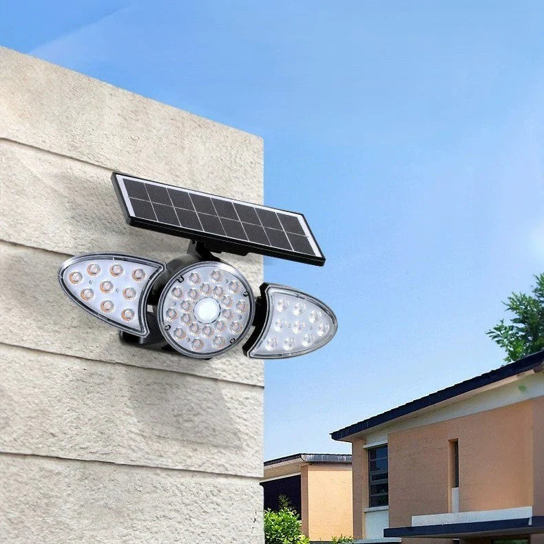 Solar wall lamp LED warm white rectangular black for facade garden modern IP65 waterproof ambient light | Sansoti