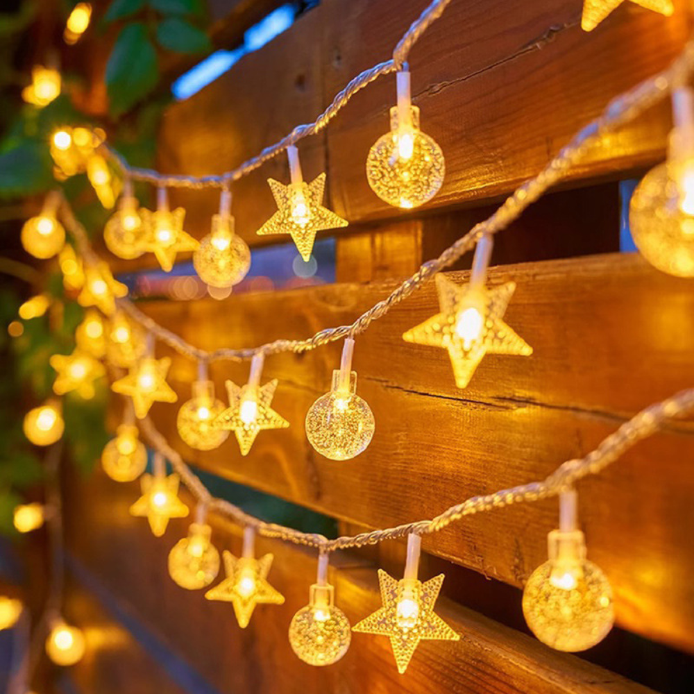 Solar LED Tuinverlichting Snoer Weerbestendig Meerkleurig Buiten Automatische Schemersensor Terras Decoratie | Sansoti