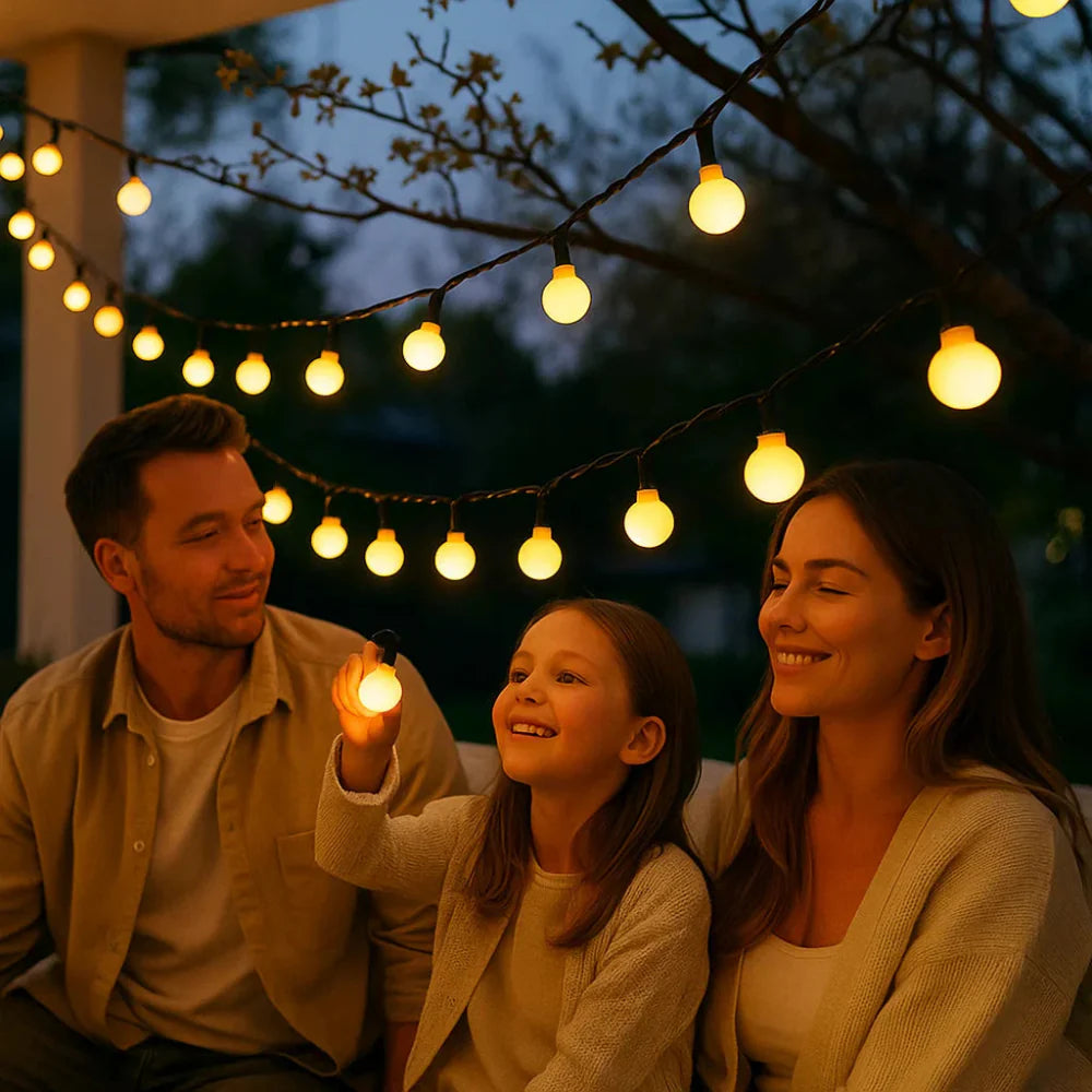 Solar LED Tuinverlichting Snoer Weerbestendig Meerkleurig Buiten Automatische Schemersensor Terras Decoratie | Sansoti