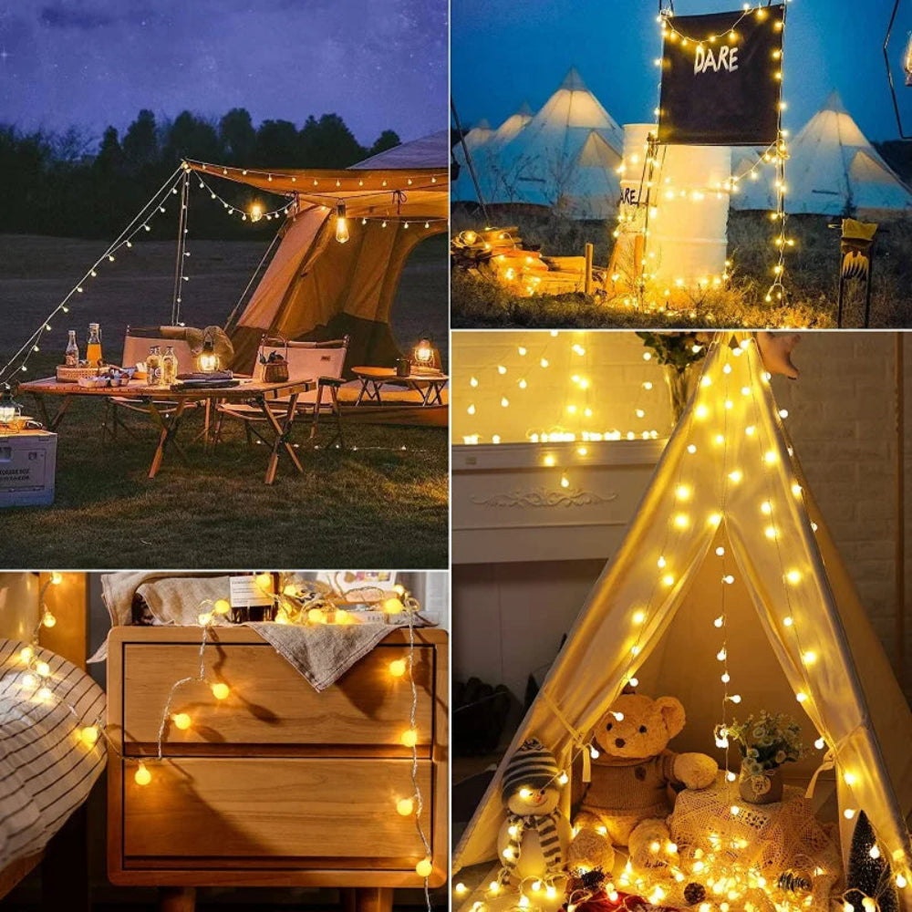 Solar LED Tuinverlichting Snoer Weerbestendig Meerkleurig Buiten Automatische Schemersensor Terras Decoratie | Sansoti