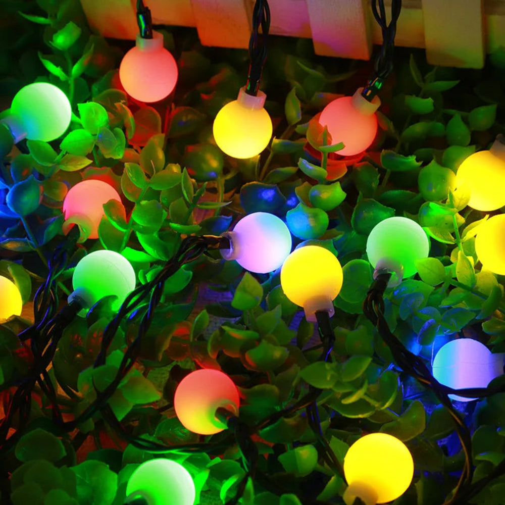 Solar LED Tuinverlichting Snoer Weerbestendig Meerkleurig Buiten Automatische Schemersensor Terras Decoratie | Sansoti