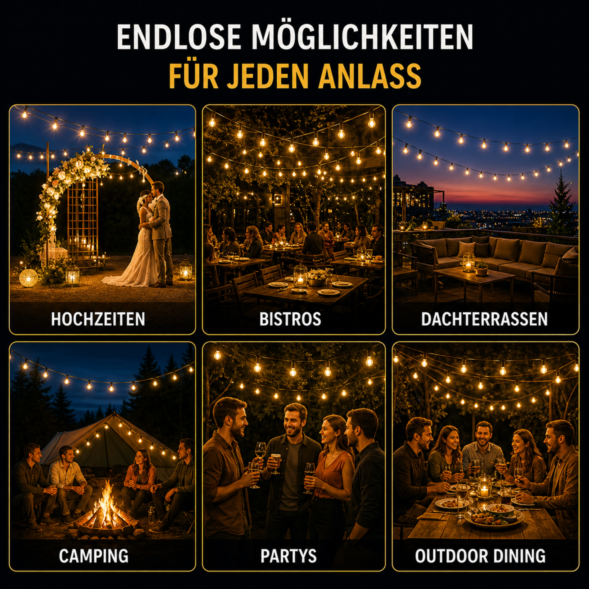 Solar LED Lichtsnoer 5-10m Outdoor Waterdicht Tuinverlichting Camping Decoratie | Sansoti
