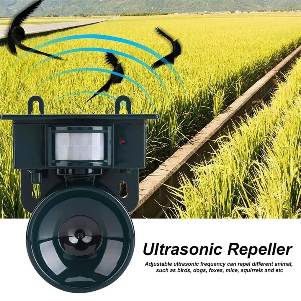 Solarbetriebener Ultraschall-Tiervertreiber gegen Fledermäuse für den Garten, witterungsbeständig und tierfreundlich | Sansoti