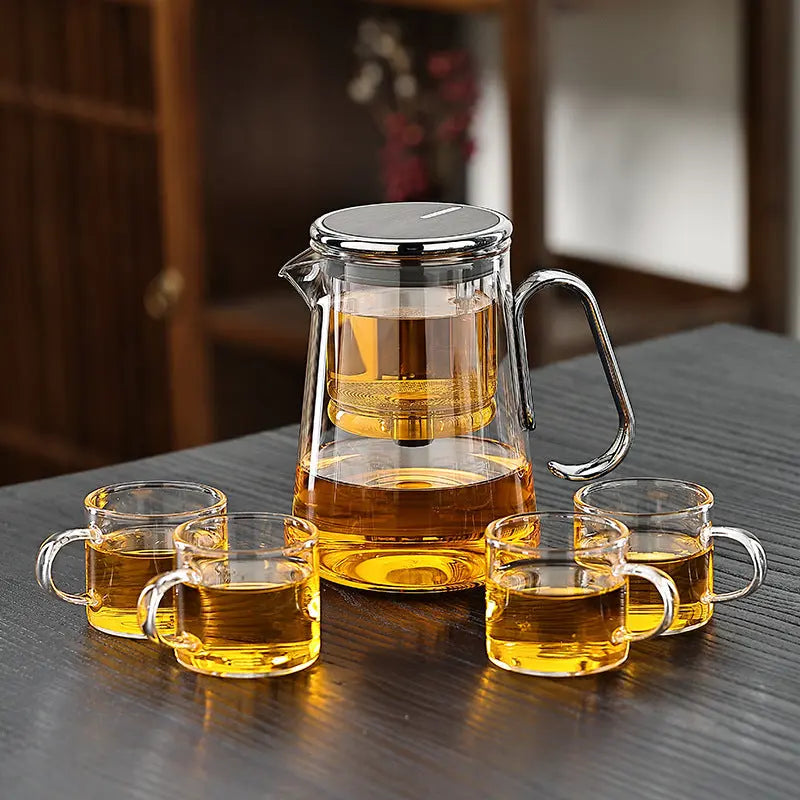 Glazen Theepot Magnetisch Filter Borosilicaat RVS 700ml Losse Thee Keuken | Sansoti