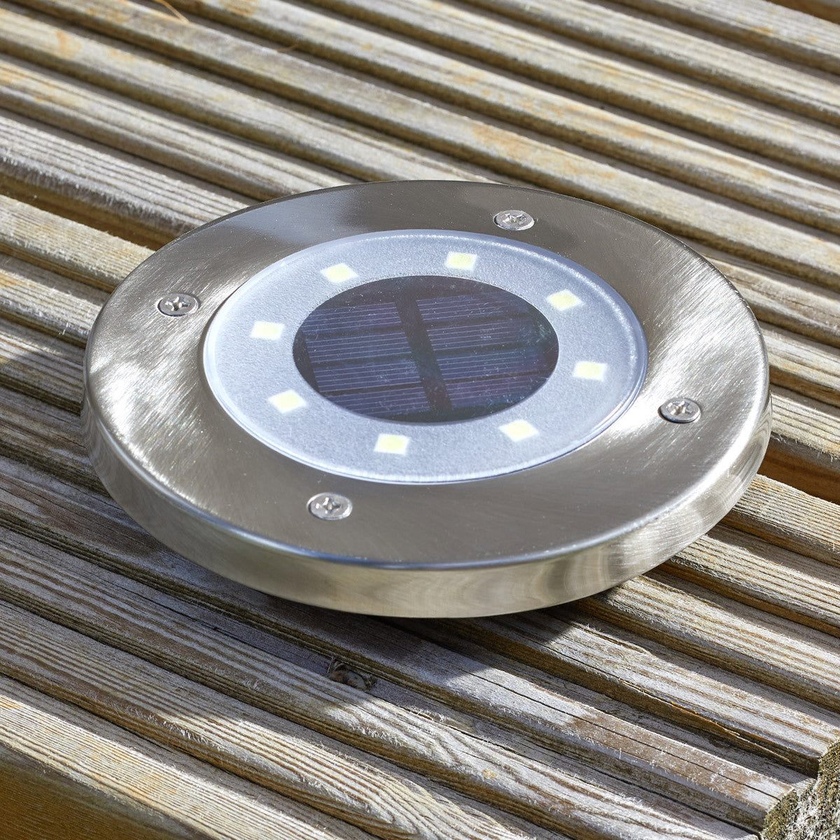 Solar-powered in-ground spotlight set for garden path lighting, outdoor terrace, lawn, driveway, LED lights, garden lighting | Sansoti