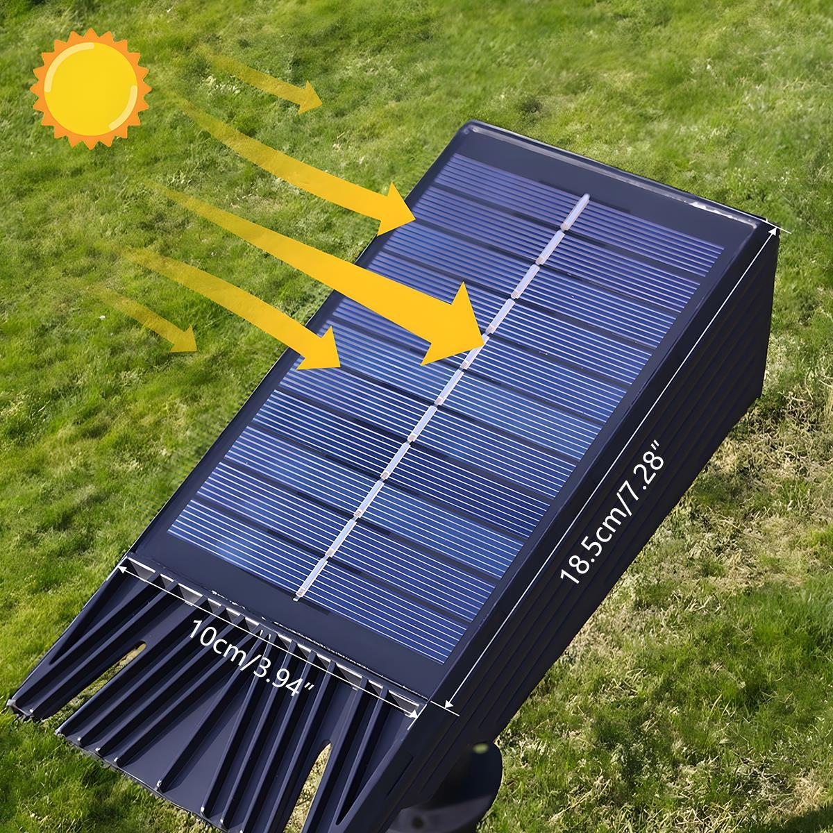 Solar Buitenspot LED Tuinverlichting Verstelbaar Zwart Warmwit IP65 Waterdicht Draadloos Energiezuinig | Sansoti