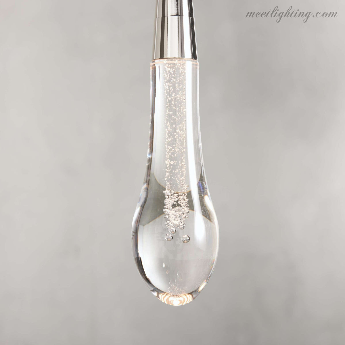 LED Pendant Light Seeded Glass Teardrop Shape Dimmable Adjustable Brass Bronze Nickel Dining Room Living Room Modern | Sansoti