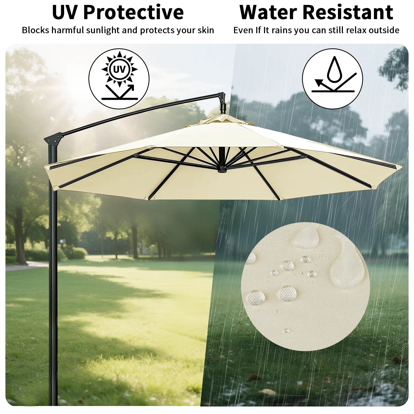 Vervangingshoes voor parasol 6/8 spaken waterafstotend met ventilatie 2-3 meter | Sansoti