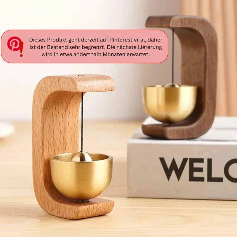 Magnetisch Windorgel van Hout met Hangend Klankschaal Element Scandinavisch Design | Sansoti