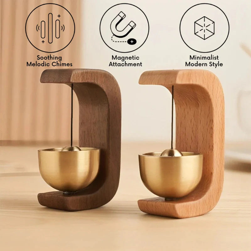 Magnetisch Windorgel van Hout met Hangend Klankschaal Element Scandinavisch Design | Sansoti