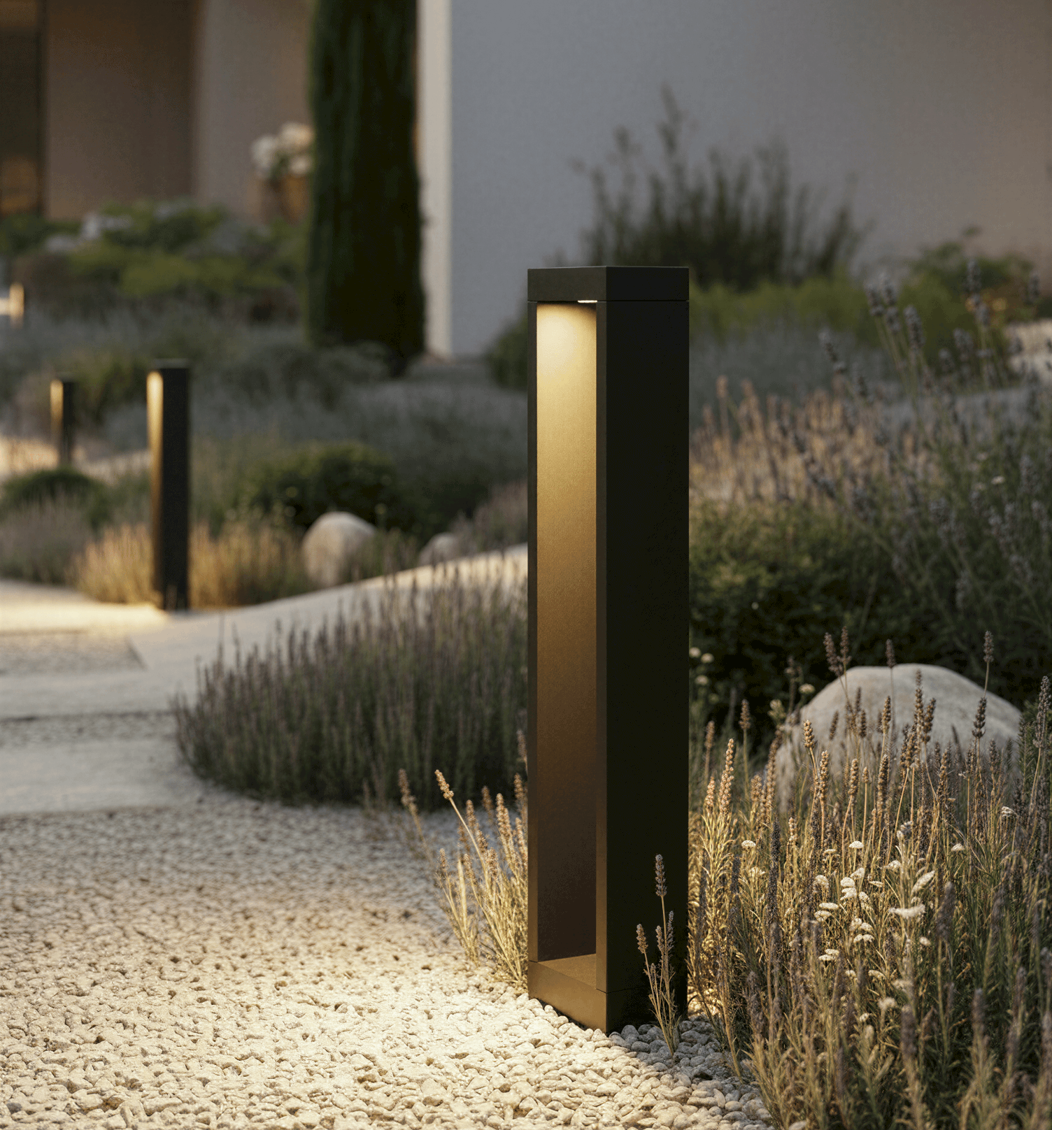 Lampadaire Extérieur LED 10W IP65 Aluminium Noir 60cm Jardin Allée Chemin Moderne