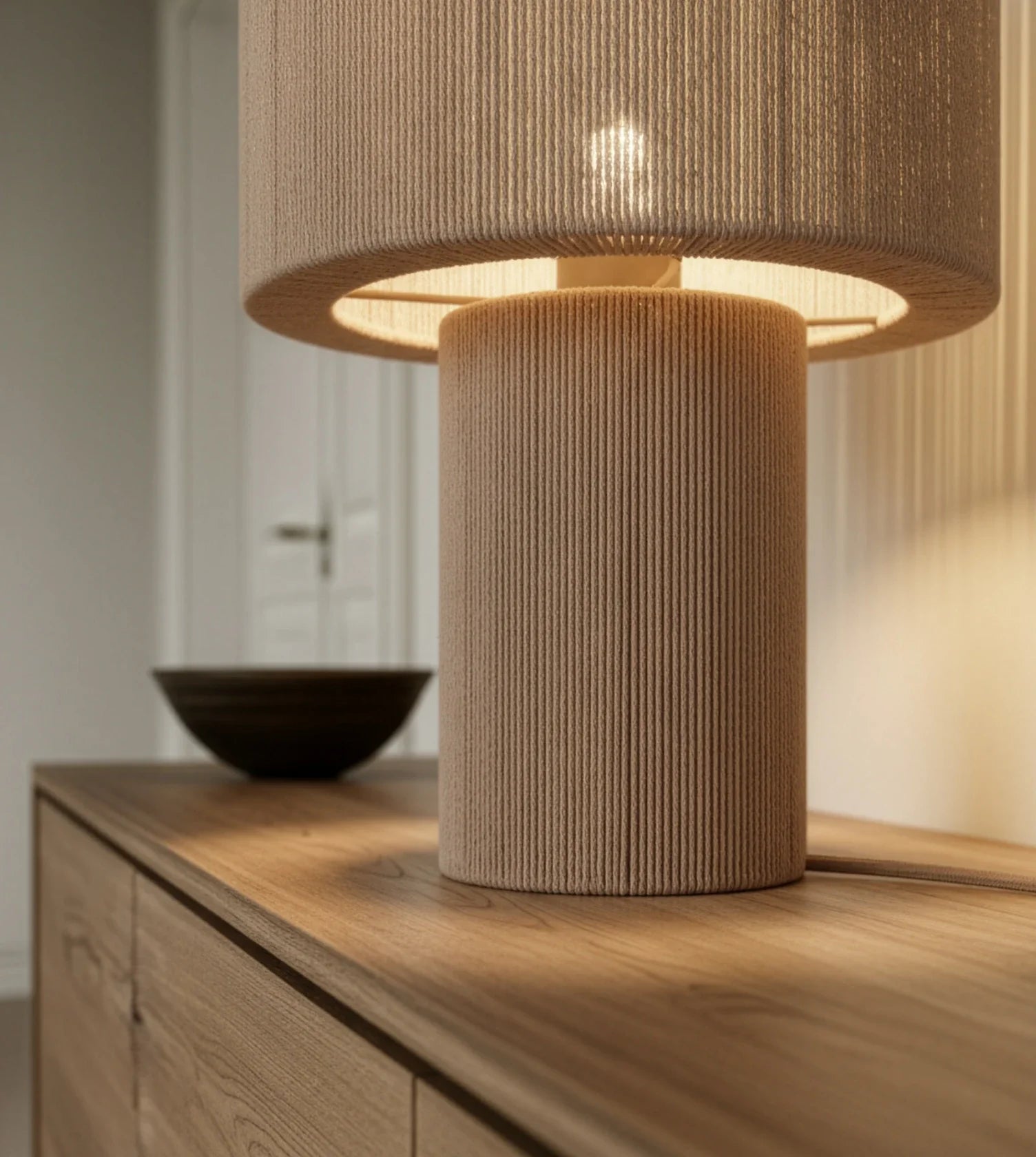 Hanglamp Gevlochten Katoen Natuurlijk Design 25cm Boho Sfeerverlichting | Sansoti