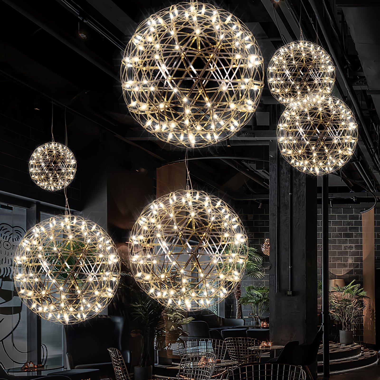 LED Hanglamp Bol Zilver Sfeerverlichting Moderne Lichtbol met Dimbare Lichtpunten Transparante Kristalbol Decoratief Scandinavisch Warm Wit Industrieel Design Interieurlamp | Sansoti