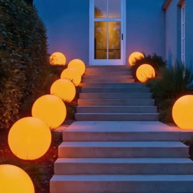 Kugel-Gartenlampe LED mit Solarenergie, stimmungsvolle Beleuchtung für Garten und Terrasse, wasserdicht, mit Fernbedienung, 16 Farben | Sansoti