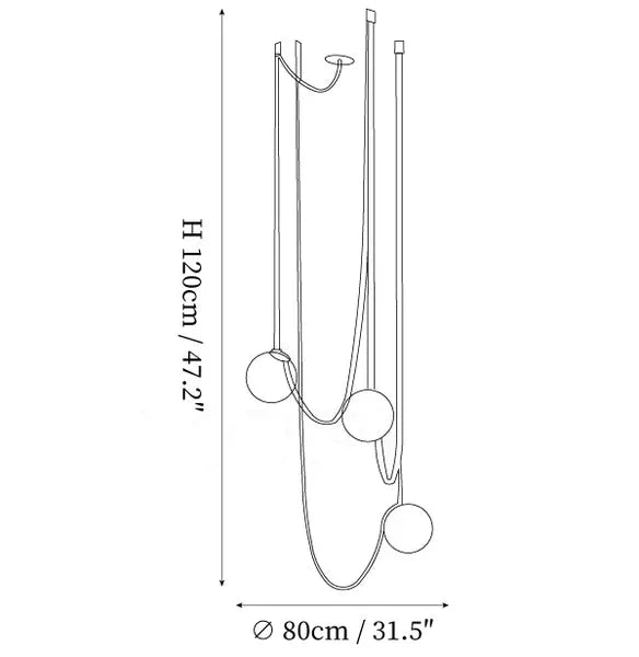 Hanglamp Leren Kabel Glazen Bol E27 Cognac Bruin Woonkamer Eetkamer Hal Postmodern Design 1 3 5 7 Bollen | Sansoti