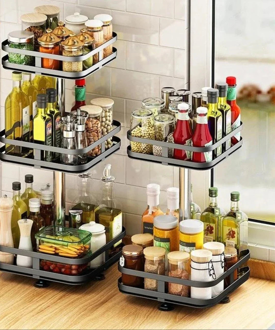 Draai-Organizer 360° – Roterende Kast- en Keuken Organizer voor Badkamer & Voorraadkast | Sansoti