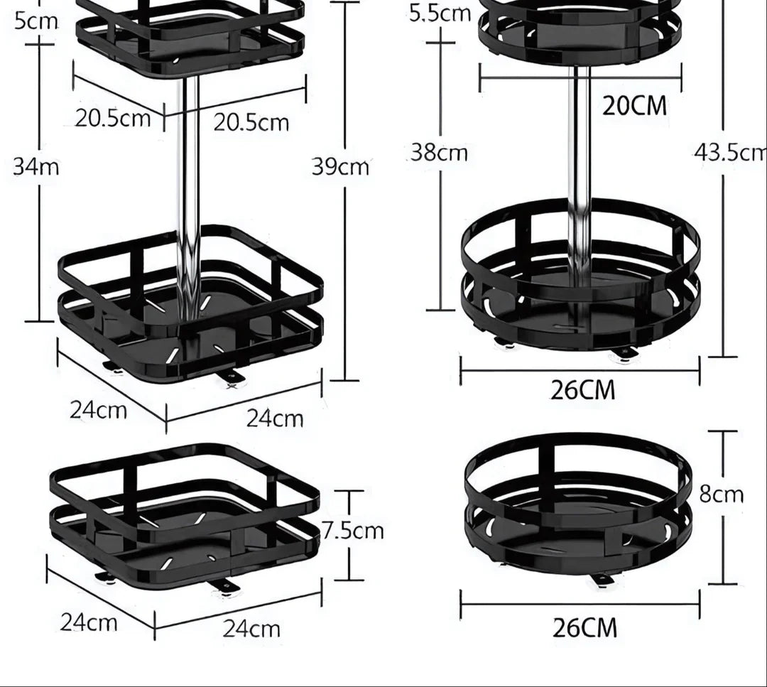 Draai-Organizer 360° – Roterende Kast- en Keuken Organizer voor Badkamer & Voorraadkast | Sansoti