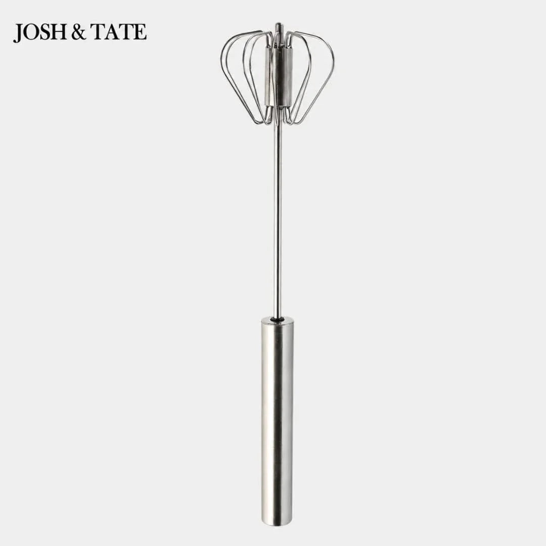 Hand Whisk with Self-Rotating Mechanism Stainless Steel 27cm Professional Kitchen Tool for Eggs Whipped Cream and Sauces | Sansoti