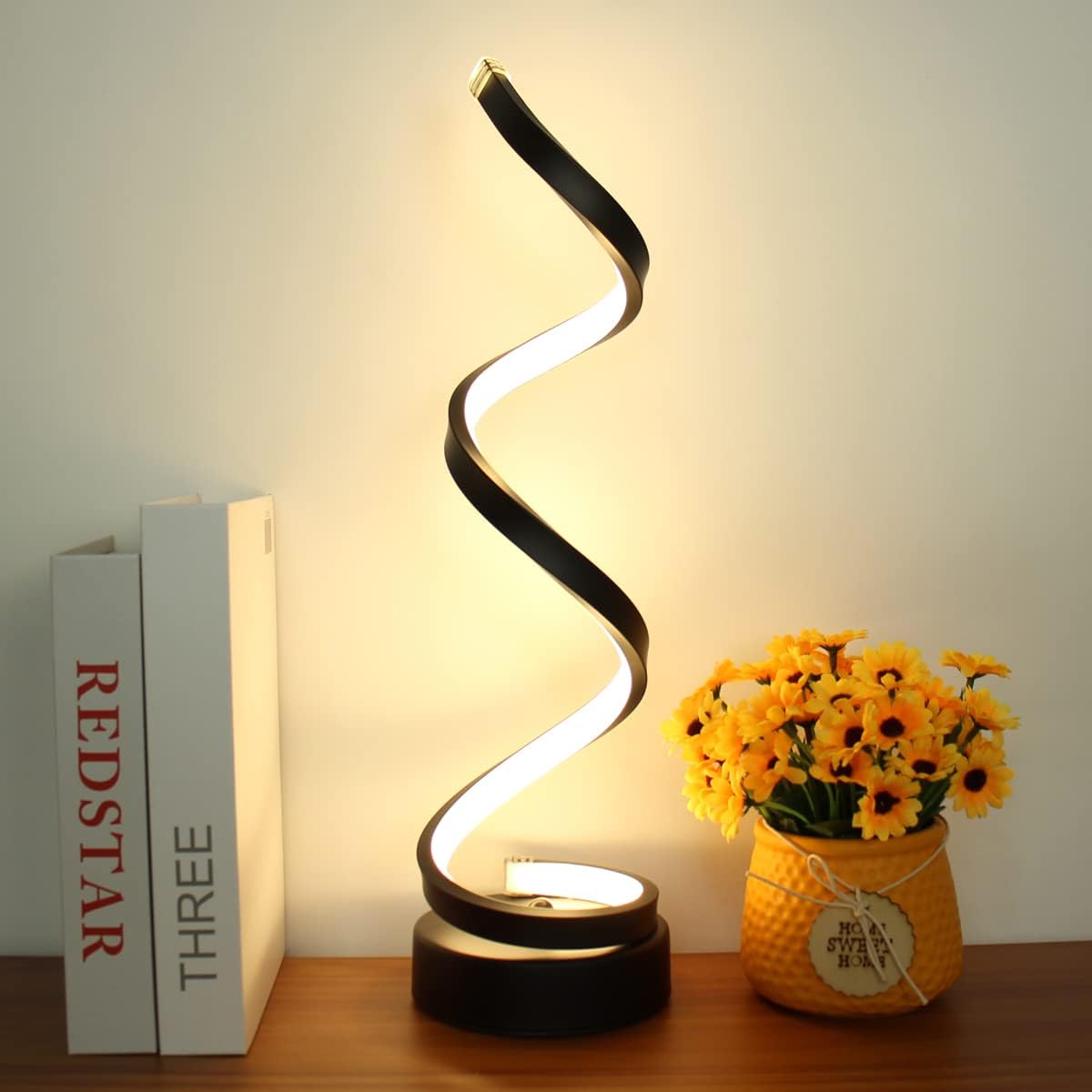 Tafellamp Spiraalvorm Metaal Dimbaar 3 Lichtkleuren Warm Neutraal Koud Wit Moderne Sfeerlamp Bureaulamp | Sansoti