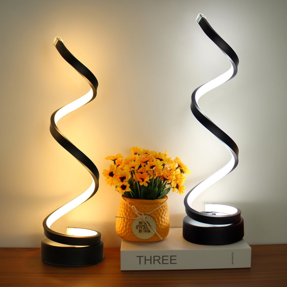 Tafellamp Spiraalvorm Metaal Dimbaar 3 Lichtkleuren Warm Neutraal Koud Wit Moderne Sfeerlamp Bureaulamp | Sansoti
