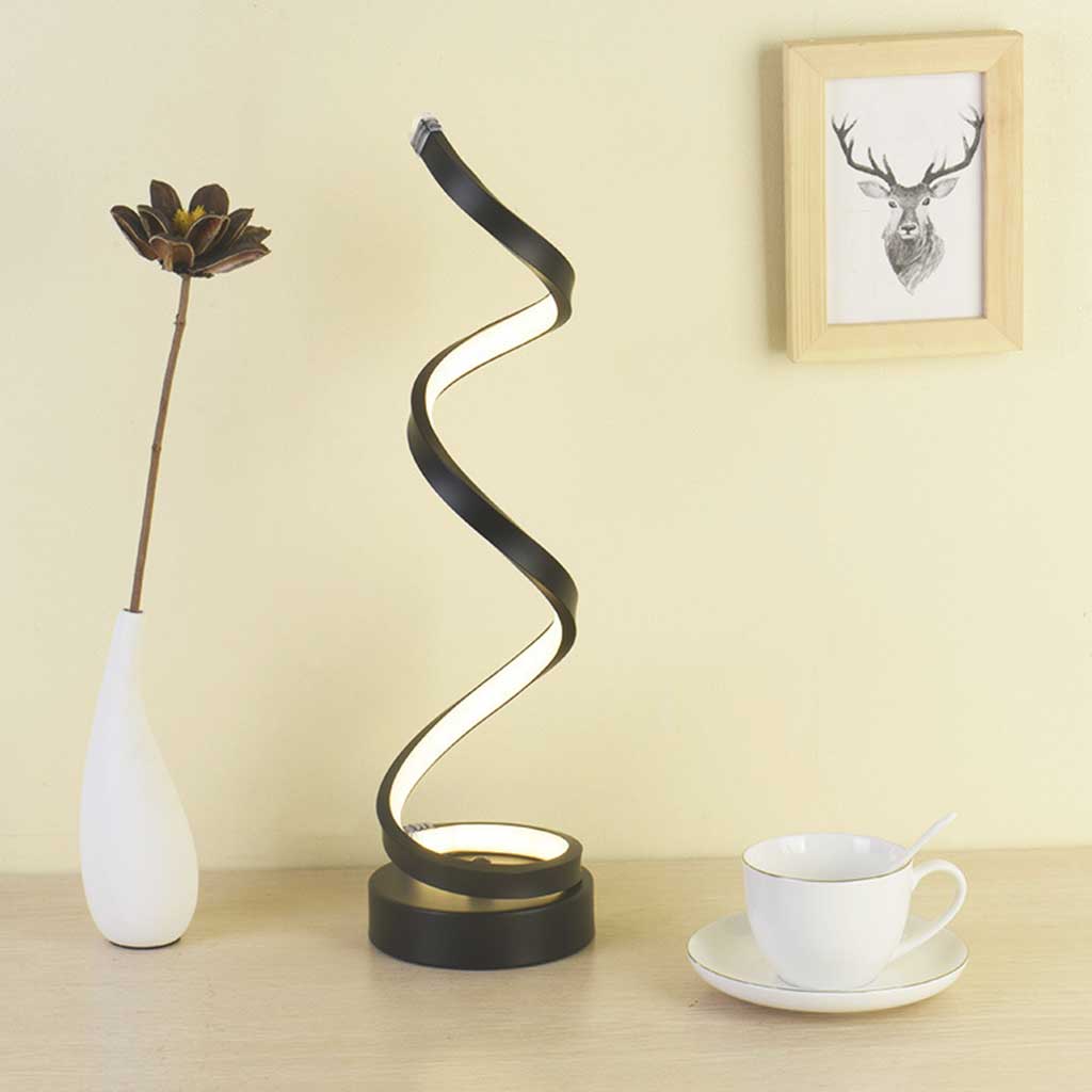 Tafellamp Spiraalvorm Metaal Dimbaar 3 Lichtkleuren Warm Neutraal Koud Wit Moderne Sfeerlamp Bureaulamp | Sansoti