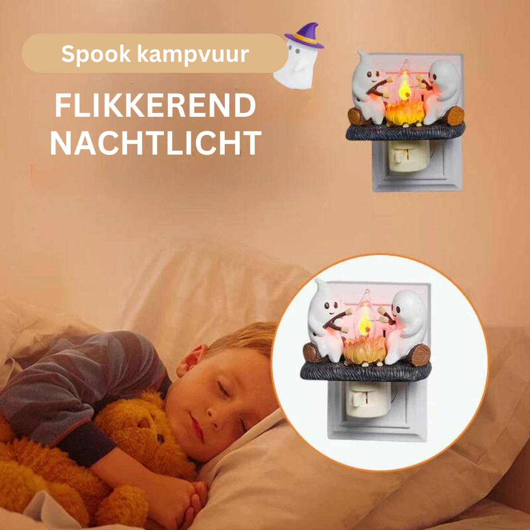 Spookvlam Nachtlampje met Kampvuureffect – Uniek LED Sfeerlicht met Flikkerende Gloed voor Kinderen en Volwassenen | Sansoti