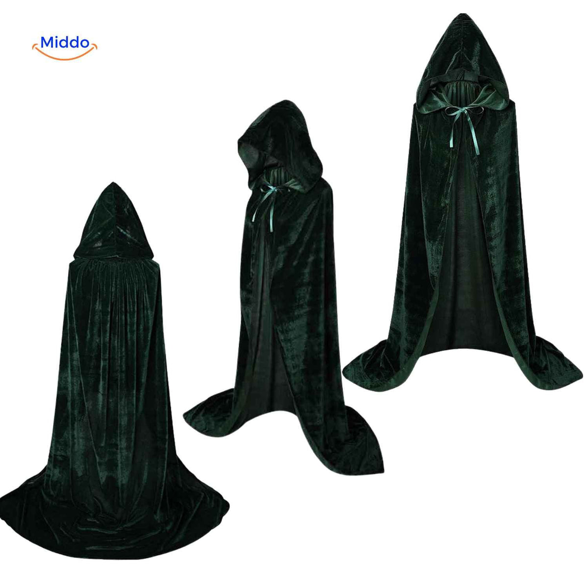 Cape en velours à capuche, long manteau de 110 à 170 cm, costume de Halloween pour scène, cosplay, fête costumée, qualité théâtre | Sansoti