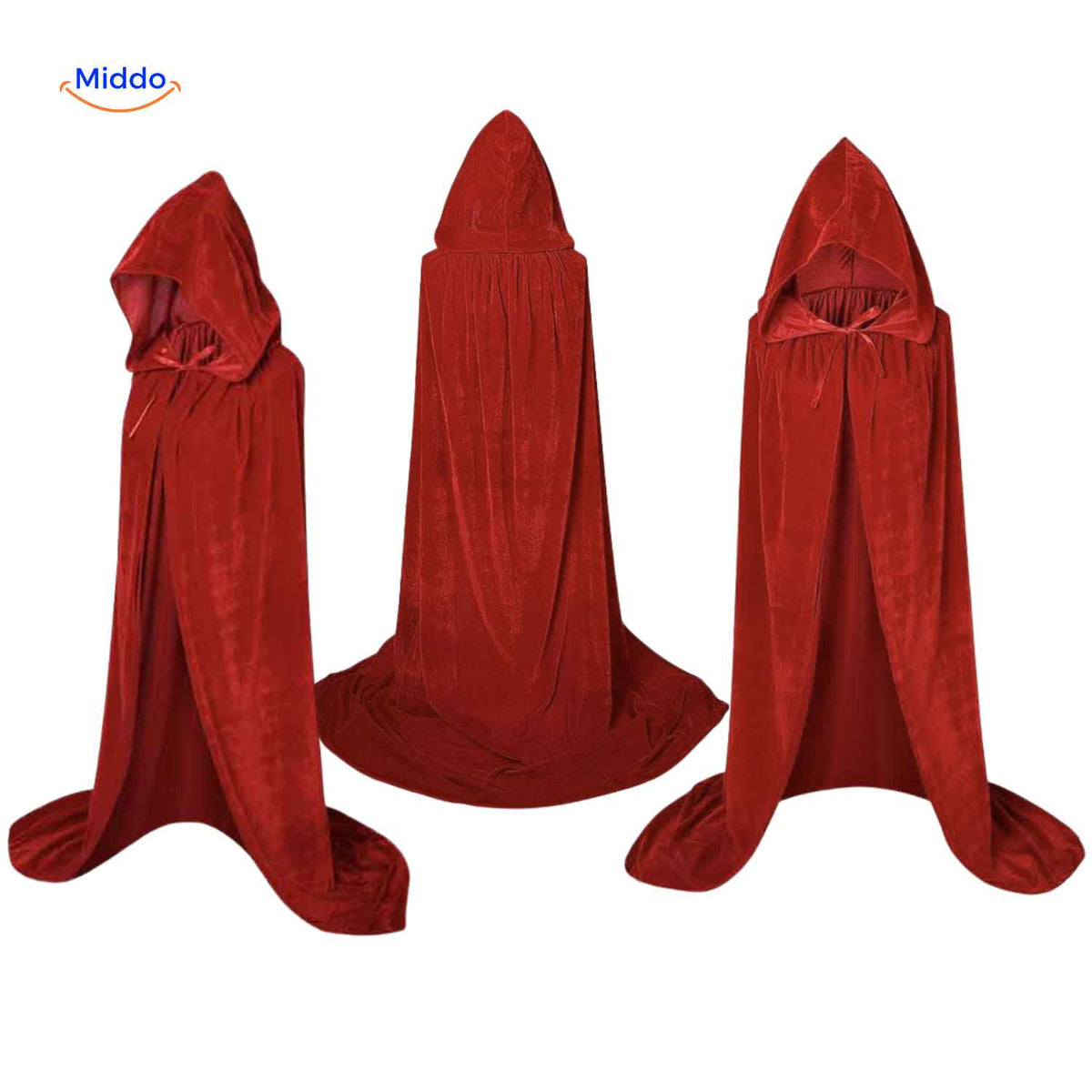 Cape en velours à capuche, long manteau de 110 à 170 cm, costume de Halloween pour scène, cosplay, fête costumée, qualité théâtre | Sansoti
