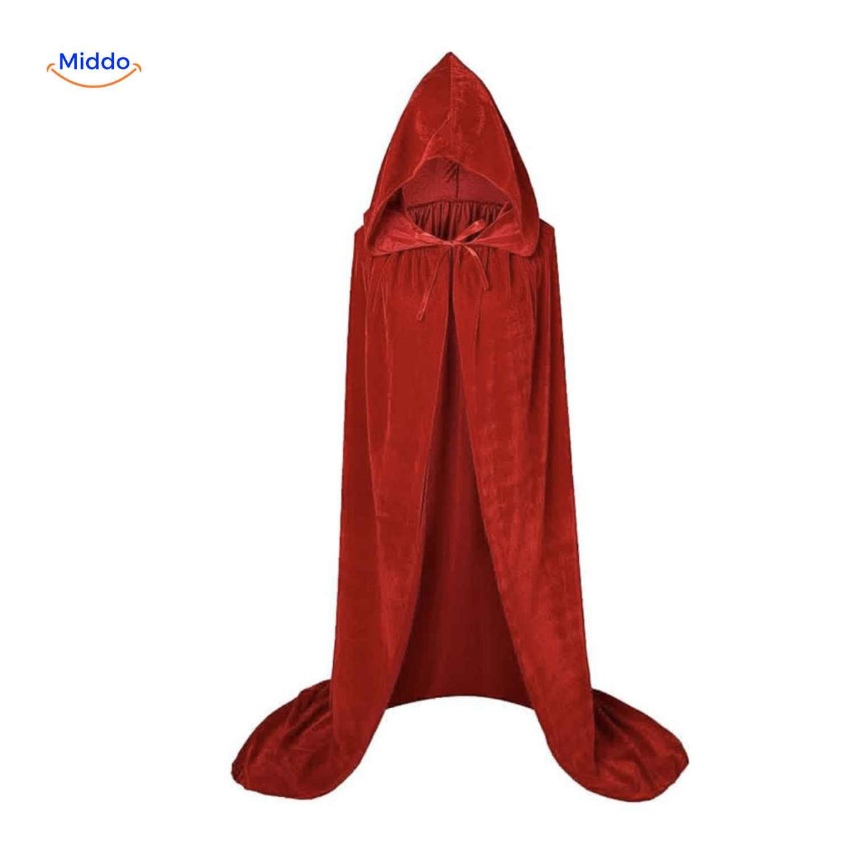 Velvet Hooded Cape Long Theater Cloak Polyester Costume Party Cosplay Halloween Medieval Style | Sansoti