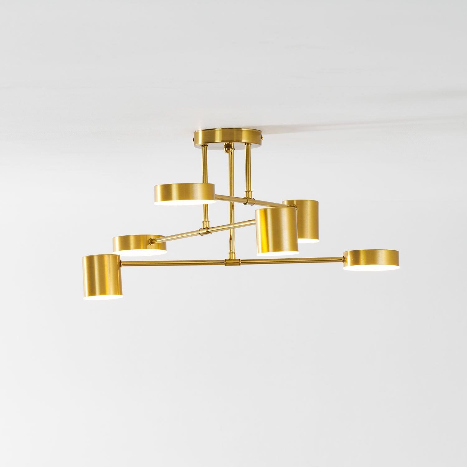 Sputnik Plafondlamp 6-armen LED Metalen Frame Ø57cm Goud Zwart Wit 36W dimbaar Mid-Century Scandinavische eetkamer woonkamer entree modern design | Sansoti