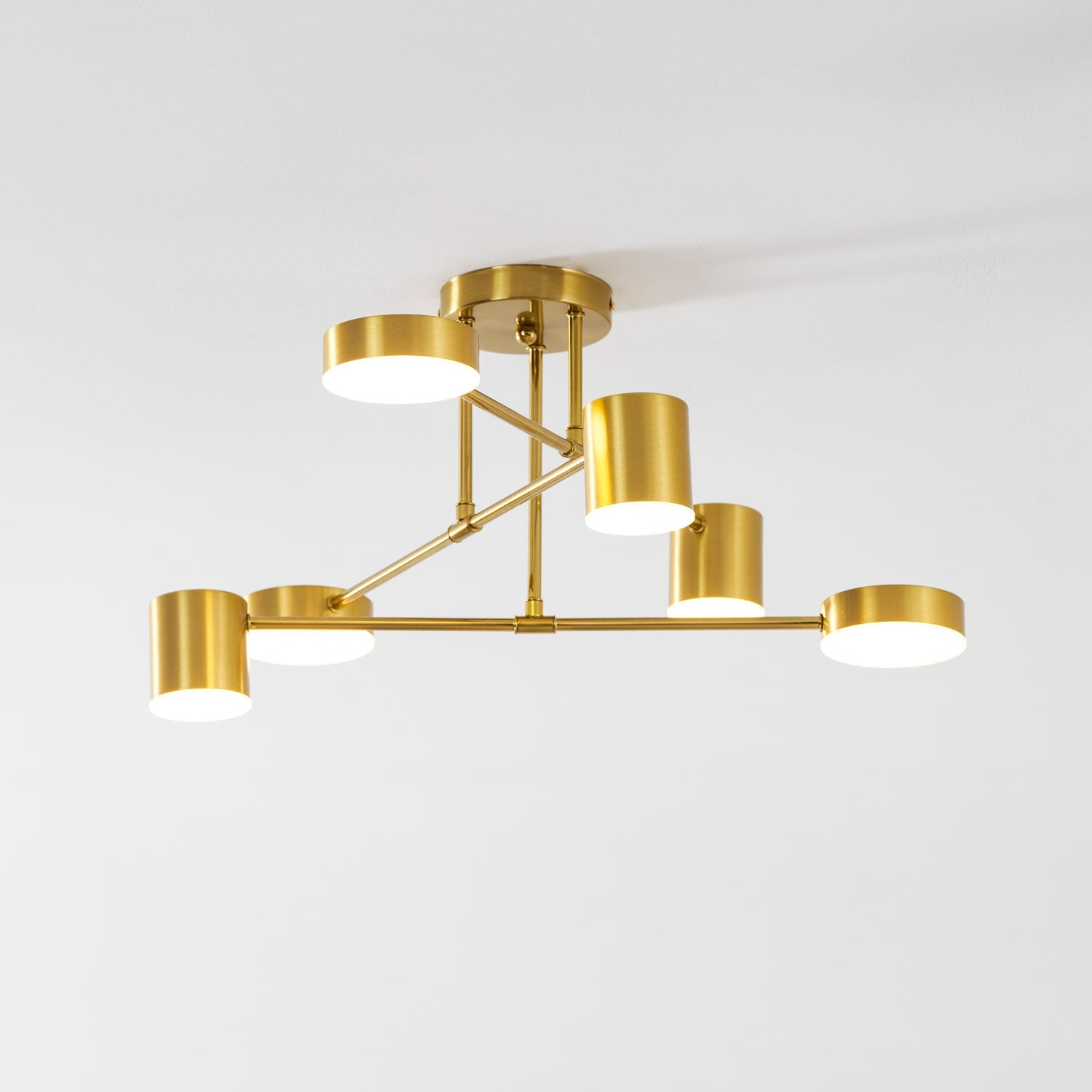 Sputnik Plafondlamp 6-armen LED Metalen Frame Ø57cm Goud Zwart Wit 36W dimbaar Mid-Century Scandinavische eetkamer woonkamer entree modern design | Sansoti