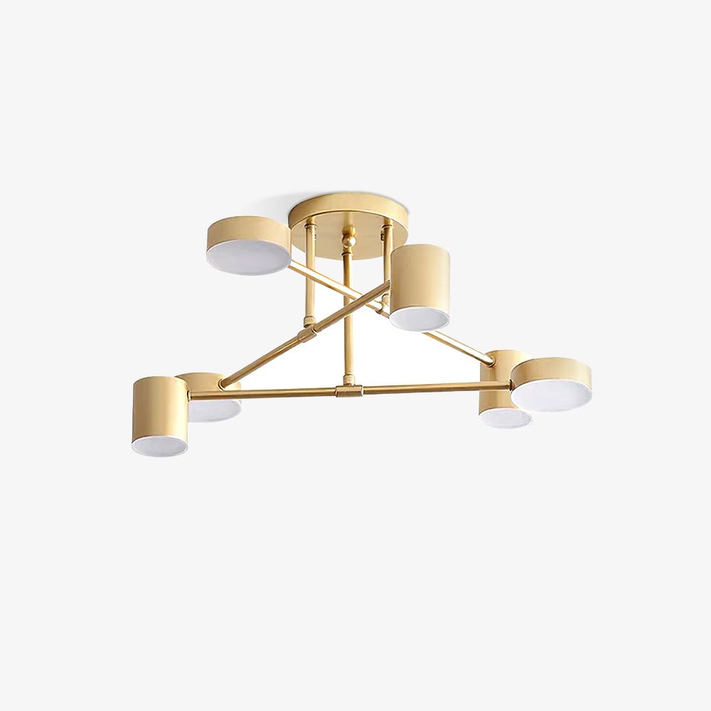 Sputnik Plafondlamp 6-armen LED Metalen Frame Ø57cm Goud Zwart Wit 36W dimbaar Mid-Century Scandinavische eetkamer woonkamer entree modern design | Sansoti