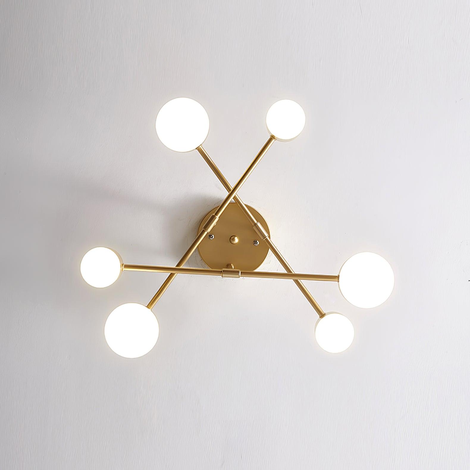 Sputnik Plafondlamp 6-armen LED Metalen Frame Ø57cm Goud Zwart Wit 36W dimbaar Mid-Century Scandinavische eetkamer woonkamer entree modern design | Sansoti