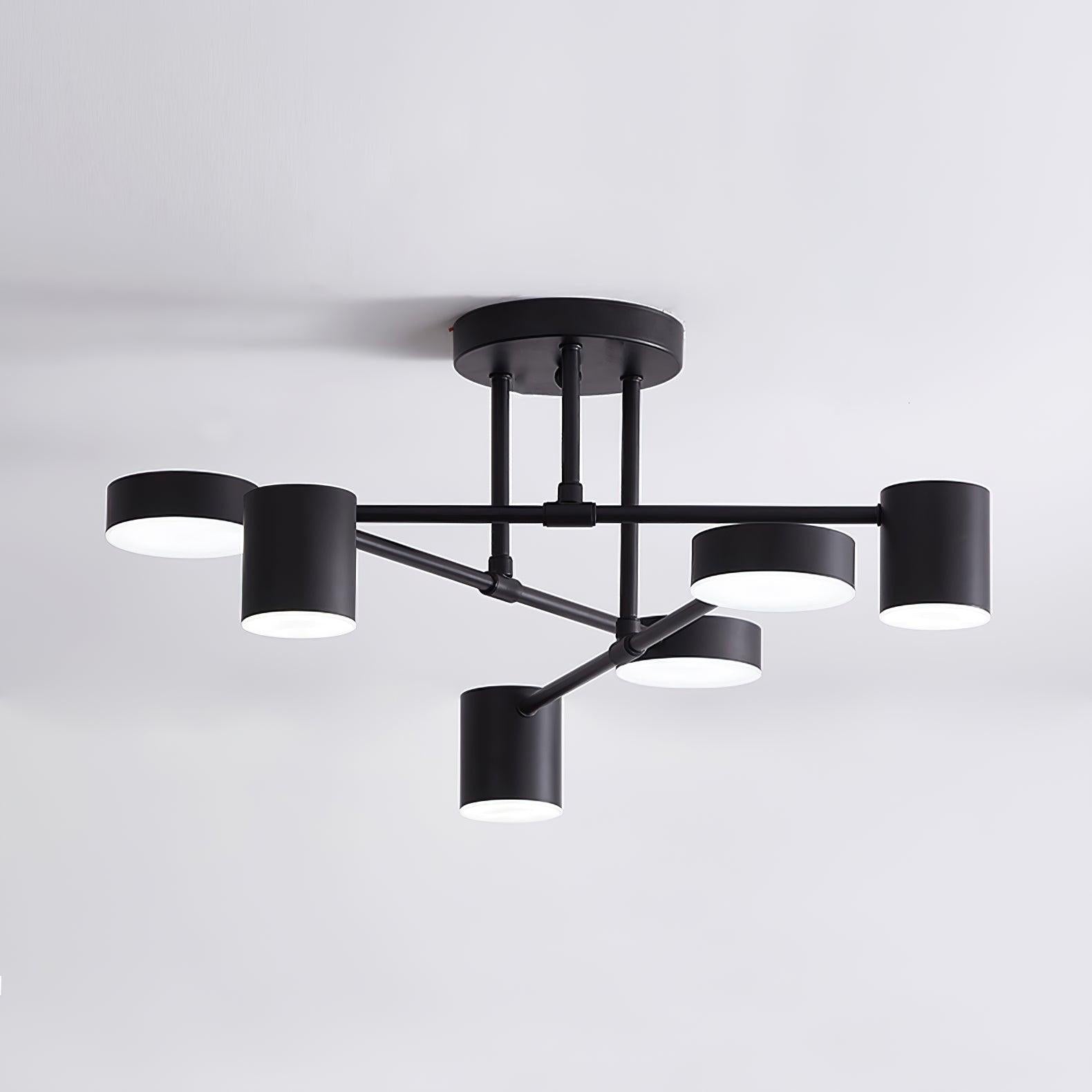 Sputnik Plafondlamp 6-armen LED Metalen Frame Ø57cm Goud Zwart Wit 36W dimbaar Mid-Century Scandinavische eetkamer woonkamer entree modern design | Sansoti