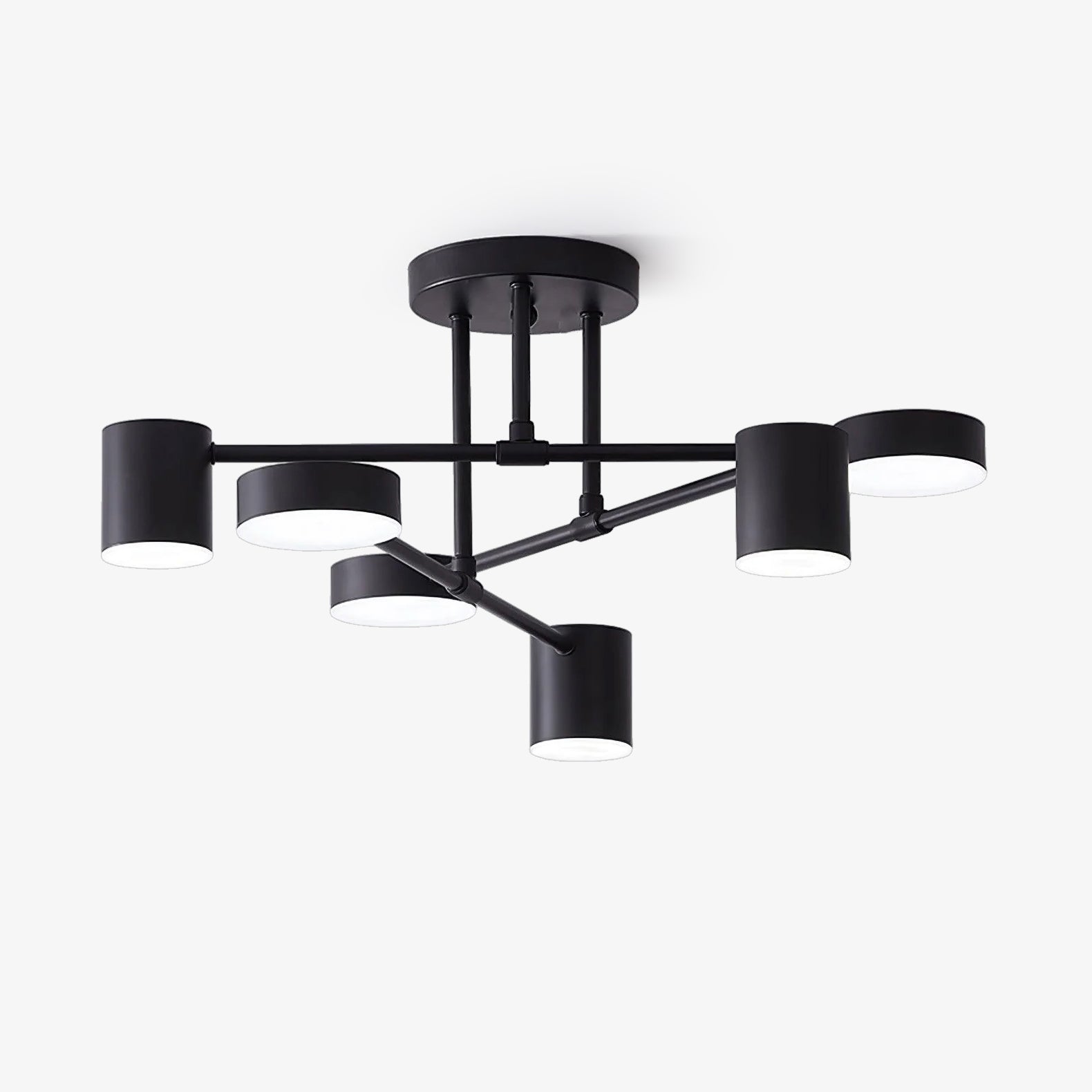 Sputnik Plafondlamp 6-armen LED Metalen Frame Ø57cm Goud Zwart Wit 36W dimbaar Mid-Century Scandinavische eetkamer woonkamer entree modern design | Sansoti