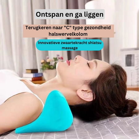 Coussin de massage pour cou ergonomique en EVA bleu 21,5x20x11 cm, étirement et relaxation du cou | Restfield