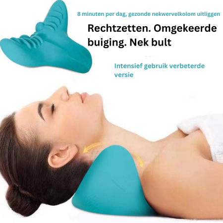 Coussin de massage pour cou ergonomique en EVA bleu 21,5x20x11 cm, étirement et relaxation du cou | Restfield