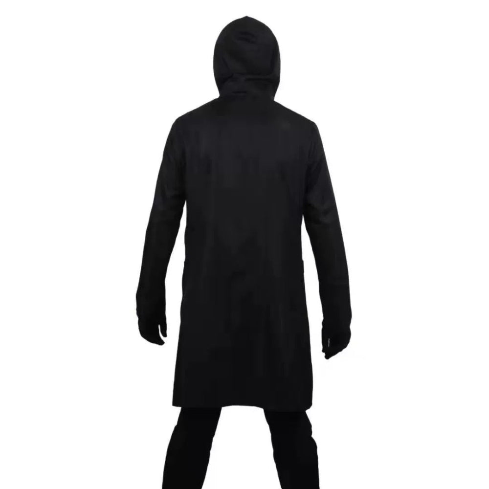 Mysterieus Kapuzenkostuum Zwart met Masker & Handschoenen Unisex Halloween Cosplay Party Outfit voor Kinderen & Volwassenen | Sansoti
