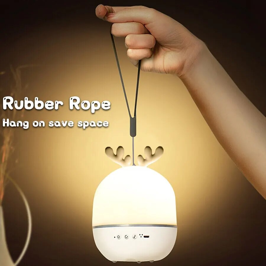 LED Kids Night Light Starry Sky Warm White Projection Rotation USB Rechargeable Bedroom Decoration Mood Lighting | Sansoti