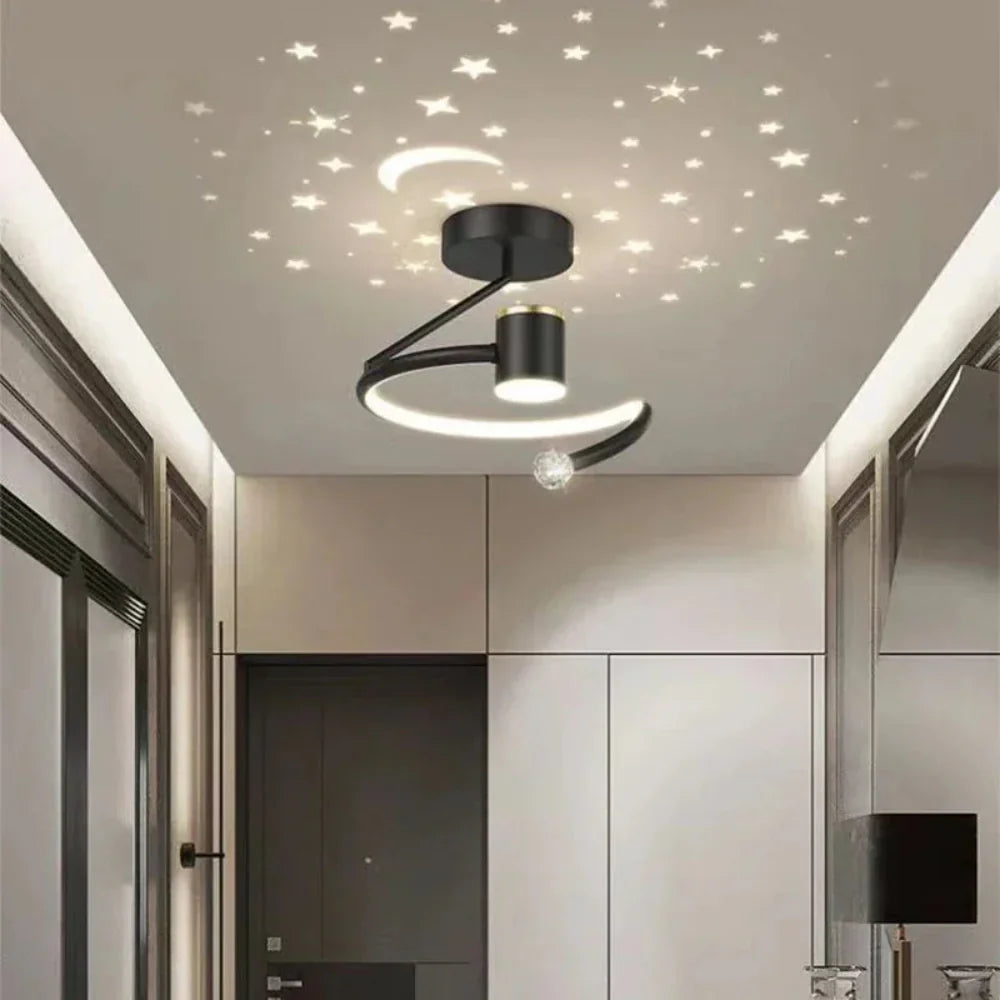 Dimmbare LED-Deckenleuchte mit Sternenhimmel-Effekt und moderner Designoberfläche für Wohn- und Schlafzimmer | Restfield