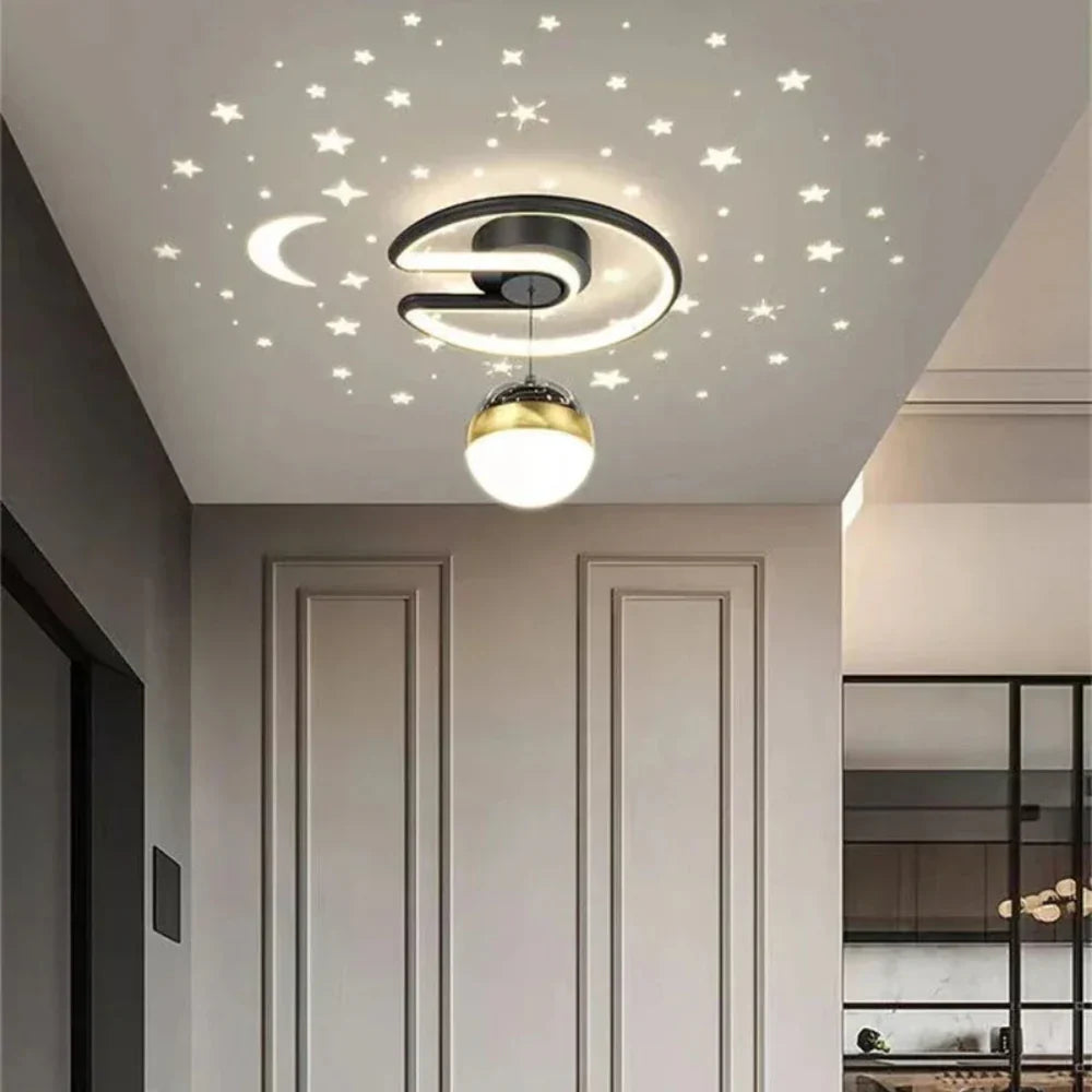 Dimmbare LED-Deckenleuchte mit Sternenhimmel-Effekt und moderner Designoberfläche für Wohn- und Schlafzimmer | Restfield