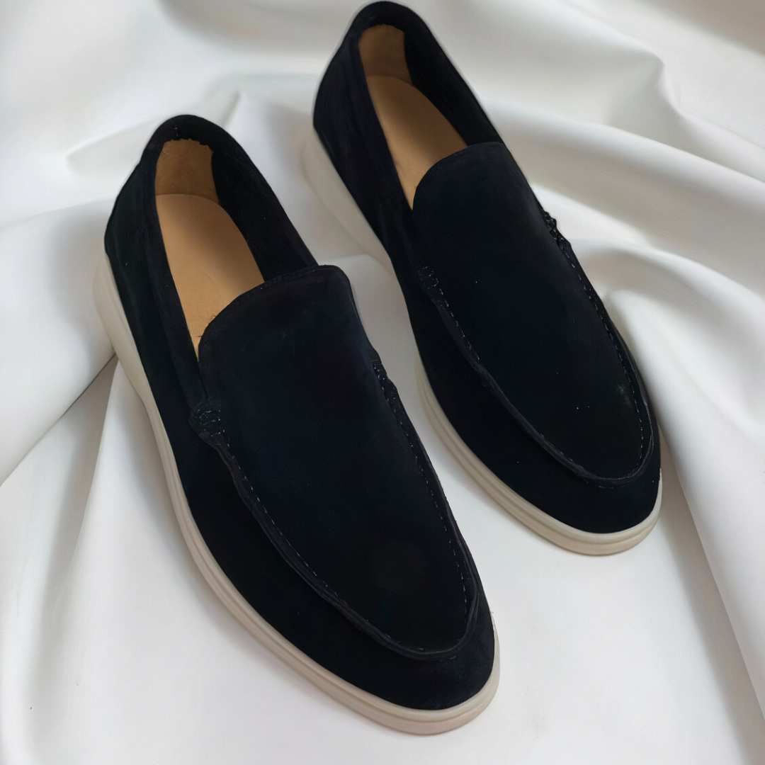Suède Instappers Heren Leer Platte Loafers Zakelijk Comfortabel Slip-On Schoenen Ronde Neus Casual Stijl | Sansoti